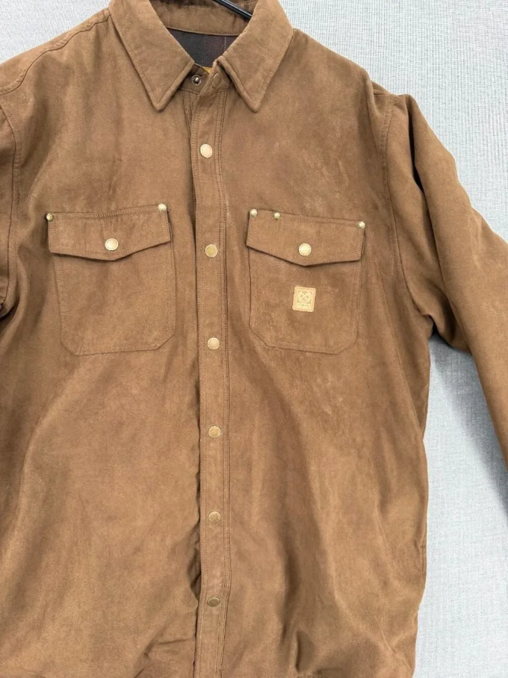 Dixxon Casper Jacket Mens LT Suede Snap Buttons Chore Barn